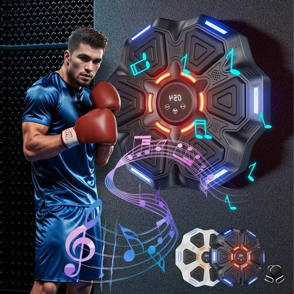 DAMAI Music Boxing Machine for Adults, Bluetooth Smart Boxing Traineing Machine, Adjustable Speed & Mode Wall Mounted Boxing Equipment, Reflex Training Suitable for Home,Office,Fun Fitness Equipment