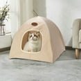 thumbnail image 1 of DAMAI Pet Tent for Cats & Small Dogs,Dog Cat House Tent with Breathable Mesh,Portable Washable Waterproof Pet Tents with Cool Mat for Camping, Beach, Park - Semi-Enclosed Hideaway(Beige), 1 of 7