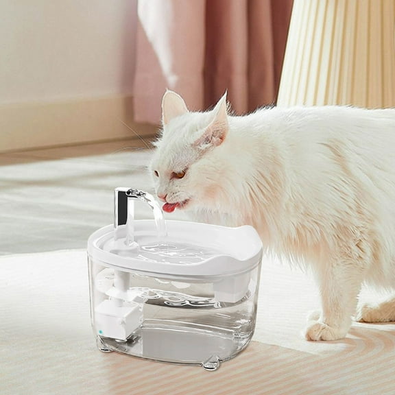 DAMAI Pets Water Fountain, 2025 New Triple Filter Pet Water Fountain,50.72OZ/1.5L Ultra-Quiet Pump with Led Indicator for Cats Dogs Multi Pets, Ideal ats Dogs Multi Pets (White, 6.1x6.89x7.48 in)