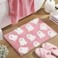 thumbnail image 1 of DAMAI Pink Ghost Bath Mat,Soft Halloween Bathroom Rug Non Slip Cute Spooky Ghost Bathroom Decoration Shaggy Plush Microfiber Rug Halloween Decor for Home Bedroom Shower Floor,Foyer,15.75 x 23.62 Inch, 1 of 6