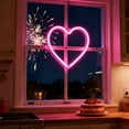 thumbnail image 1 of DAMAI Pink Heart Neon Sign, Pink Heart Neon Signs LED Valentines Day Decor Battery Operated or USB Powered LED Lights for Bedroom, Valentines Day Décor, Mother's Day, Christmas Gifts for Wife Mom, 1 of 7