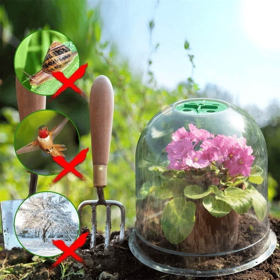 DAMAI Plant Bell Cover Garden Accessory with Plant Humidity Dome, Nursery Cover Plants Covers for Covering Protectors Humidity Cloche Seedling Protector Grow Dome Garden Tree Guard Protector Plastic