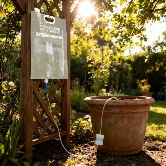 DAMAI Plant Drip Irrigation Bags - Automatic Watering System, Garden Slow Release Hydration System, 1.72gal/6.5L High Volumetric, Long Time Watering System for Potted Indoor Outdoor(1 Water outlets)