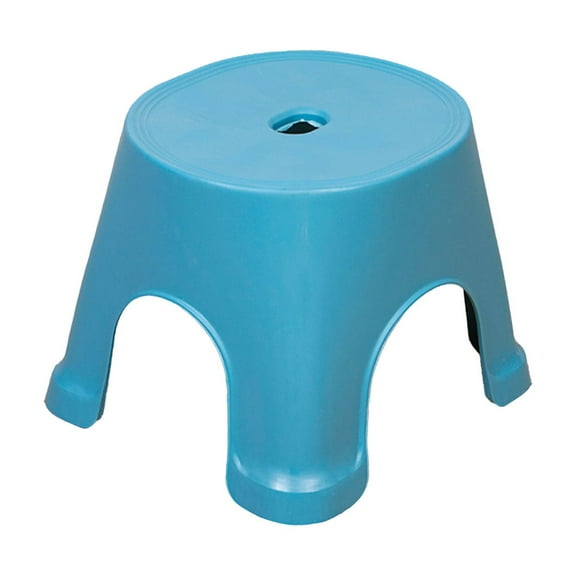DAMAI Plastic Chairs Stool, Stackable Small Bench Foot Stool with Anti-Slip Feet, Step Stool for Bathroom Change Shoe Hallway Living Room 30 * 26.5 * 25cm(Blue)