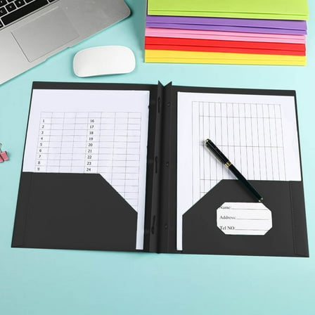 DAMAI Plastic Folders with Clear Front Pockets,Duty File Folders with 2 Pockets and Card Slot,3 Prong Folders with Pockets and Writable Label