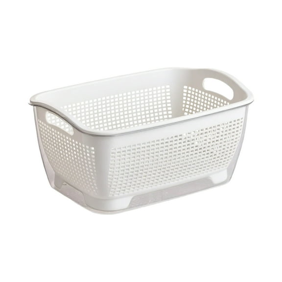 DAMAI Plastic Kitchen Colander Set, Multi-functional Drain Basket Funnel, Double Layered, Fruit Vegetable Strainer Basket, for Pasta, Spaghetti, Berry, Salads(White,13x9.25x5.71in)