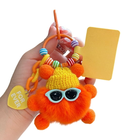 DAMAI Plush Elf Keychain Christmas Gift With Sunglasses, "for ever" Bead Bag Charm for Women, Realistic Elf Stuffed Animals Toy Elf Pendant for Backpack Birthday Gift