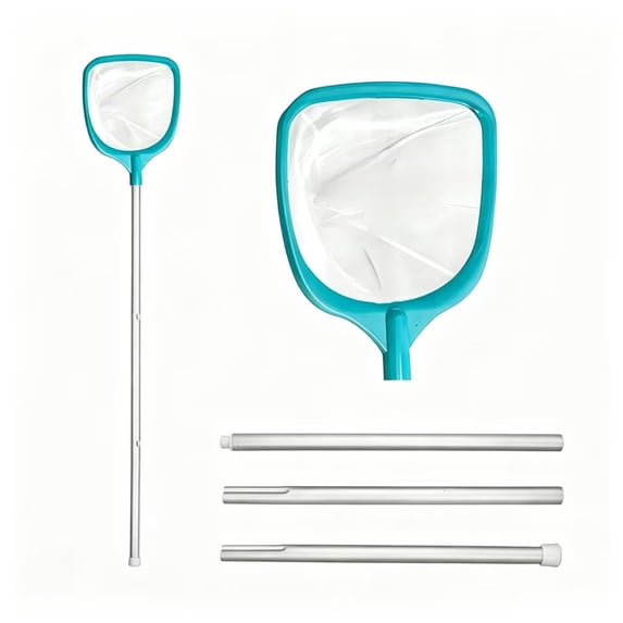 DAMAI Pool Skimmer Net with Fine Mesh, Leaf Debris Cleaning Tool with Telescopic Pole Option, Plastic Frame Ultra-Fine Skimming Net for Swimming Pool Ponds Fish Tank Hot Tub