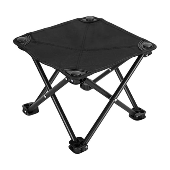 DAMAI Portable Camping Stool, Folding Stools Portable Ottoman Aluminum Alloy Lightweight Collapsible Stool, Under Desk Foot Rest at Work for Long Flight, Home and Office Outdoor Hiking Fishing(Black)