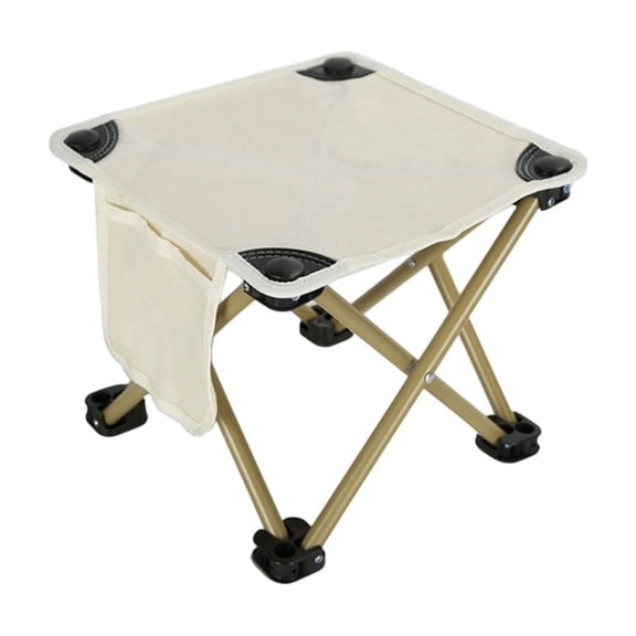 DAMAI Portable Camping Stool, Folding Stools Portable Ottoman Aluminum Alloy Lightweight Collapsible Stool, Under Desk Foot Rest at Work for Long Flight, Home and Office Outdoor Hiking Fishing(White)