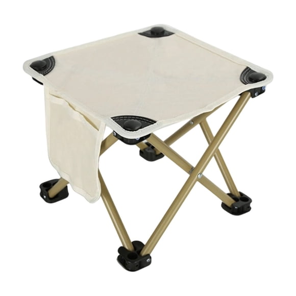 DAMAI Portable Camping Stool, Folding Stools Portable Ottoman Aluminum Alloy Lightweight Collapsible Stool, Under Desk Foot Rest at Work for Long Flight, Home and Office Outdoor Hiking Fishing(White)
