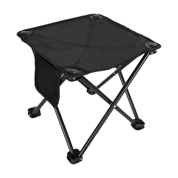 DAMAI Portable Camping Stool, Folding Stools Portable Ottoman Aluminum Alloy Lightweight Collapsible Stool, Under Desk Foot Rest at Work for Long Flight, Home and Office Outdoor Hiking Fishing(Black)