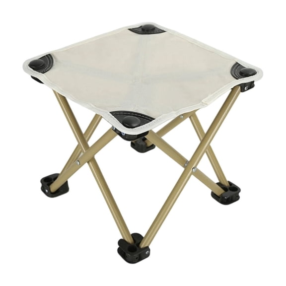 DAMAI Portable Camping Stool, Folding Stools Portable Ottoman Aluminum Alloy Lightweight Collapsible Stool, Under Desk Foot Rest at Work for Long Flight, Home and Office Outdoor Hiking Fishing(White)