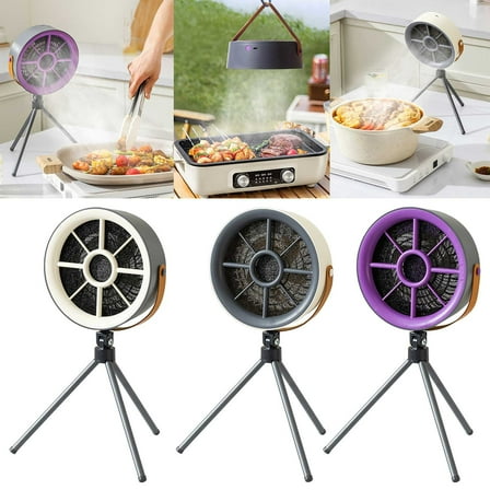 DAMAI Portable Range Hood,3-Speed Suction Desktop Compact Range Hood for Cooking,90°Adjustable Rotation,5 Activated Carbon Filters,Portable Exhaust Fan For Indoor BBQ Kitchens (White)