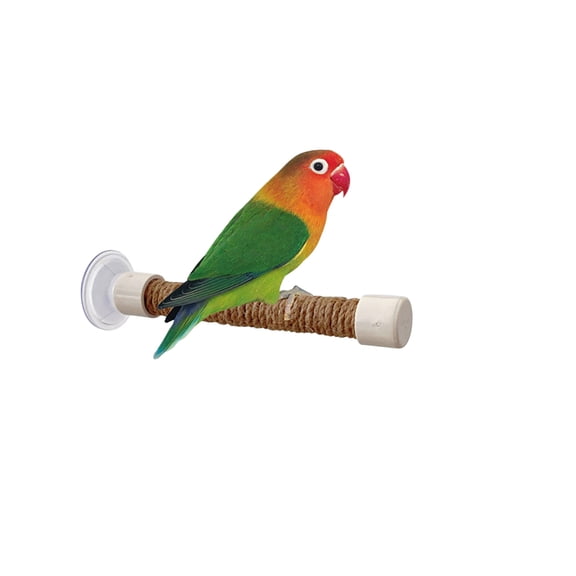 DAMAI Portable Suction Cup Rope Perch, Hemp Rope Perch with Strong Suction Cups, Suitable for Windows, Flat Tiles, Bathrooms, and Cars, Ideal for Cockatoos, Macaws, and Parrots