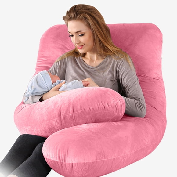 DAMAI Pregnancy Pillow U Shaped Body Pillow Cover, U-Shaped Maternity Pillow Full Body Pregnancy Pillow Cover, Pillowcase with Removable Cotton Cover 51x27 Inch for Pregnancy Pillow