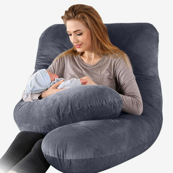 DAMAI Pregnancy Pillow U Shaped Body Pillow Cover, U-Shaped Maternity Pillow Full Body Pregnancy Pillow Cover, Pillowcase with Removable Cotton Cover 51x27 Inch for Pregnancy Pillow