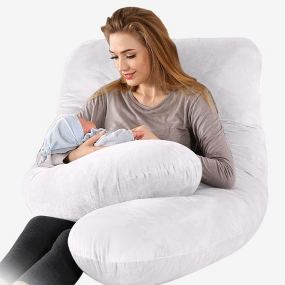 DAMAI Pregnancy Pillow U Shaped Body Pillow Cover, U-Shaped Maternity Pillow Full Body Pregnancy Pillow Cover, Pillowcase with Removable Cotton Cover 51x27 Inch for Pregnancy Pillow