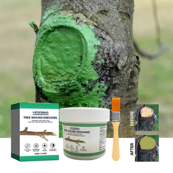 DAMAI Pruning Cutting Paste, 100g Tree Wound Sealer, Tree Wound Bonsai Cut Paste with Brush Tree Wound Pruning Sealer & Grafting Garden Tree Pruning Paste Tree Repair Agent Repair Tools