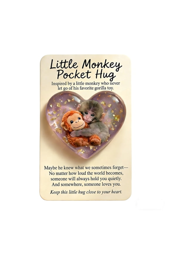 Punch & Friends: Little Monkey Pocket Hug, Punch Monkey Pocket Hug with Gift Card, Emotional support Pocket Hug Gift, Monkey Comfort Gift for Animal Lovers, Family, Friends