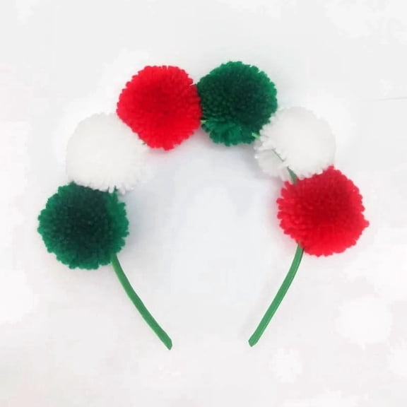 DAMAI Rainbow Pompoms Headband, Colourful Hair Accessories, Carnival, Rainbow Pompom Tiara, Pom Pom Headband, Headpiece for Carnival, Fancy Dress and Party