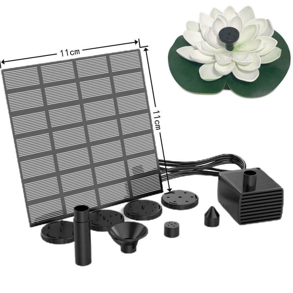 DAMAI Rectangle Solar Water Fountain Pump with Separate Panel, Upgraded Solar Fountain Kit with Long Cable & Multiple Nozzles for Bird Bath, Outdoor Pond Patio Garden No Power Storage