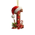thumbnail image 1 of DAMAI Red Buffalo pattern Initials Christmas Ornaments for Tree, 2D Acrylic Personalized Decorative Monogram Pendants with Santa Hat, 26 Letters Hanging Decorations for DIY Crafts Xmas Home Decor, 1 of 5