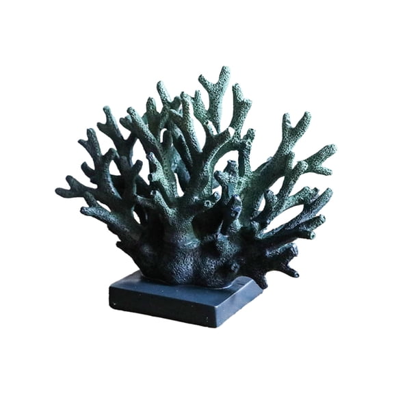 DAMAI Resin Coral Decor Sculpture, European Style Coastal Ornament with Turquoise Shades & Nautical Design, Beach Theme Home Accent for Living Room Bedroom Entryway Cabinet Shelf Table