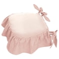 thumbnail image 1 of DAMAI Ruffled Chair Cushion for Dining Chairs, French Cotton Simple Seat Cushion, Ruffled Chair Cushions with Ties and Cotton Filled for Kitchen and Officewooden Dinner Chair (Pink), 1 of 4