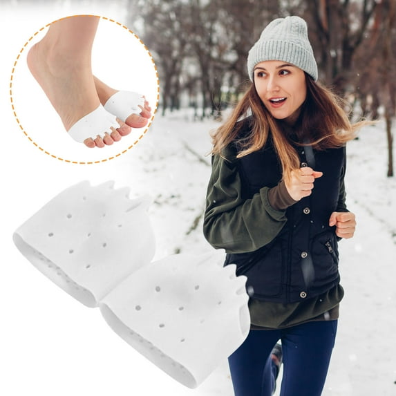 DAMAI Silicone Toe Separators for Women,2025 NEW Hygger Corrector Breathable Soft Foot Corrector,Silicone Toe Separators for Toe Overlapping Hammertoe Yoga Practice, Breathable & Soft(White)