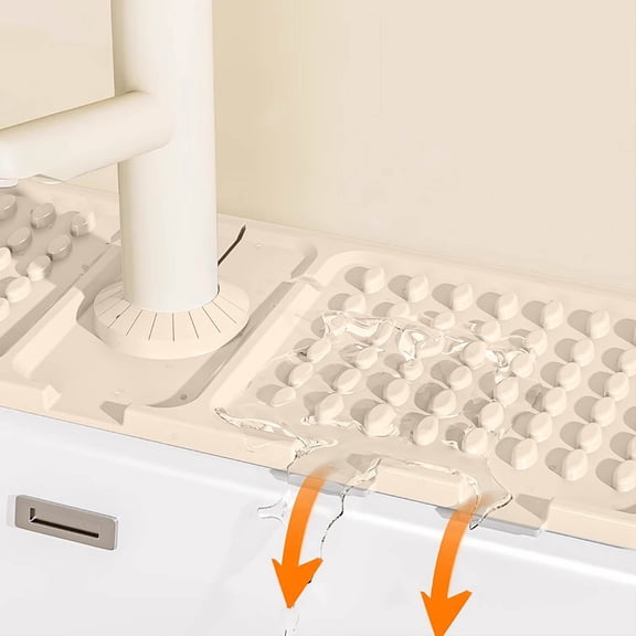 DAMAI Sink Faucet Absorbing Mat, Diatom Mud Faucet Water Catcher Mat, Fast Water Absorption Faucet Guard & Draining Mat, Sink Splash Guard for Bathroom, Kitchen, Balcony, Toilet, Home (Beige)