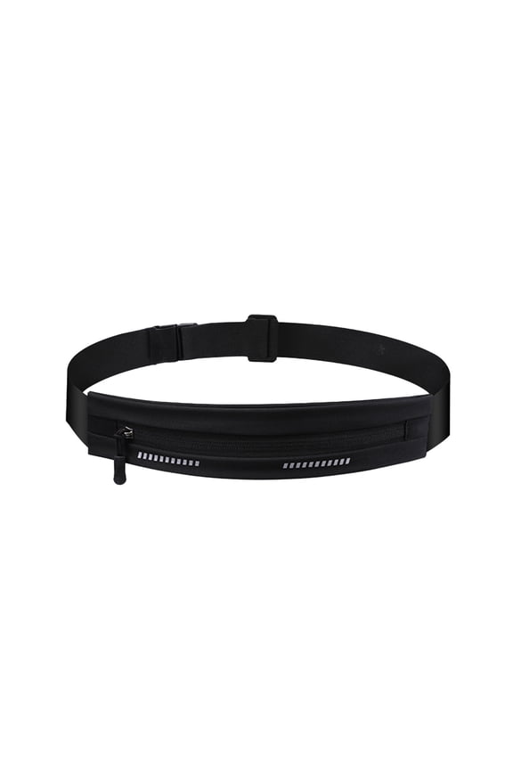 Slim Running Belt Fanny Pack, Exercise Waist Pack for Women and Men, Runners Fanny Pack Phone Holder, Waist Belt for Workout Jogging Hiking Cycling, Money Belt Running Gear Accessories (Black)