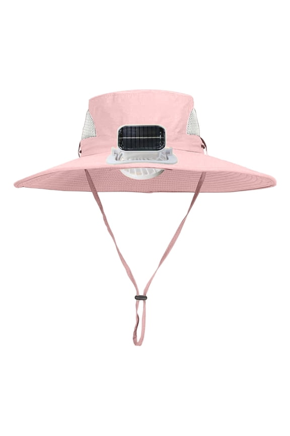Small size Wide Brim Solar Fan Hat ,Sun Hat with 1 Solar Powered Fans,Waterproof Removable Outdoor Solar Fan Hats UPF 50+