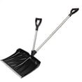 thumbnail image 1 of DAMAI Snow Shovel with Two D-Ring Handle Grip, Heavy Duty PP Winter Shovel with18 Inch Blade, 3.5LBS Ergonomic Design, Aluminum Wear Strip for Snow Removal Clear, for Yard, Garden & Camping(Black), 1 of 6