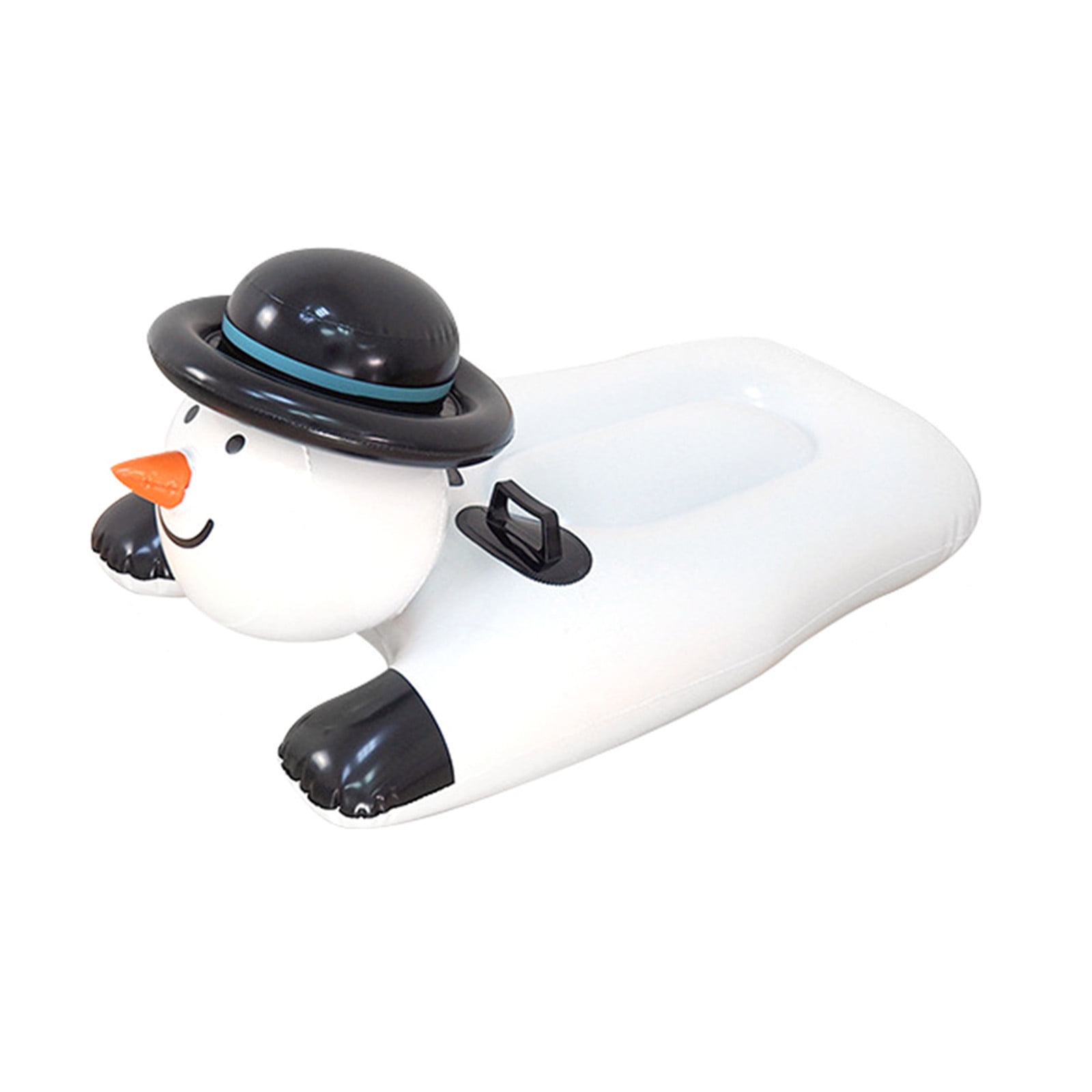 DAMAI Snow Tube Inflatable Snow Sled, Cartoon Snowman Design, Snowman Sled with Sturdy Handles & Fast Slippery Bottom Thickened PVC Winter Sled for Outdoor Fun