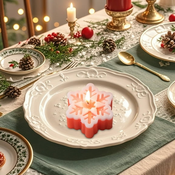 DAMAI Snowflake Silicone Candle Mold, Christmas Snowflake Resin Mold, 3D Snowflake Soap Mold for Candle Making DIY Aromatherapy Wax Plaster Polymer Clay Decoration, Holiday Gifts