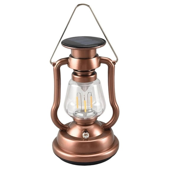 DAMAI Solar Powered Vintage Lantern,Handheld Retro Style Outdoor Solar Flickering Lanterns Flame,Vintage Style Lantern for Festivals and Events for Ambient Lighting Setting