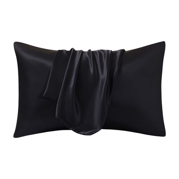DAMAI Solid Color Simulated Silk Satin Pillowcases Set of 2 - Soft Envelope Closure Pillow Cases, Breathable Similar to Silk Pillow Cases for Sleepers, Luxurious Gift for Women Men, 20"x35"