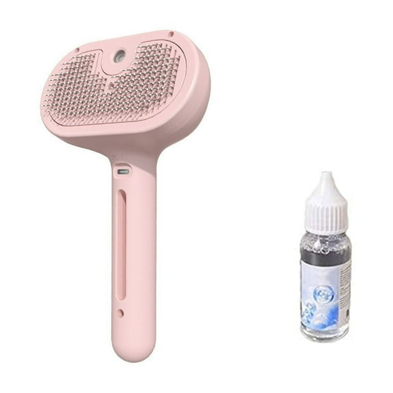 DAMAI Spray Cat Brush for Shedding, Water Brush for Cats and Dogs with Steam,4-in-1 Steam Brush for Dogs and Cats with Water Tank and Release Button-Pet Spray Hair Comb(Pink)