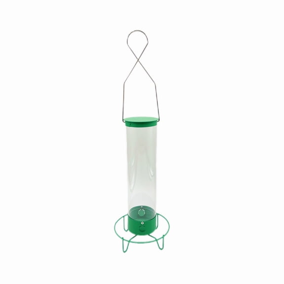 DAMAI Squirrel Proof Bird Feeders for Outdoors Flipper, Collapsible Perches Rotating Metal Base with 4 Ports & Anti Squirrel Ring Device, Hanging Wildlife Feeder for Garden Balcony Terrace