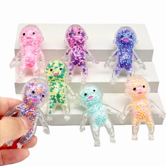 DAMAI Squishy Ba-by Glitter Slow Rising Transparent Squeeze,Sequin Sensory Decompression,Anxiety Relief Portable Dreamy Pinch Ball,Desk Office Travel Car Home Relaxation(Random colors)