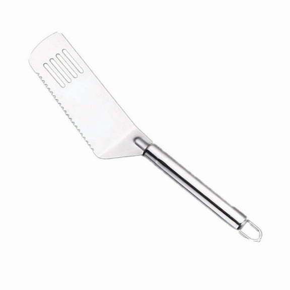 DAMAI Stainless Steel Cooking Spatulas Multipurpose Kitchen Spatulas, Cake Scraper Turner Spatula Meat Turner Spatula for Baking Steak and Cake Cutting Creative Spatula Silver