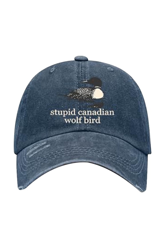 Stupid Wolf Bird Men Women Hat Baseball Cap, Stupid Wolf Bird Funny Humor Hat for Mens Classic Washed Distressed Baseball Cap