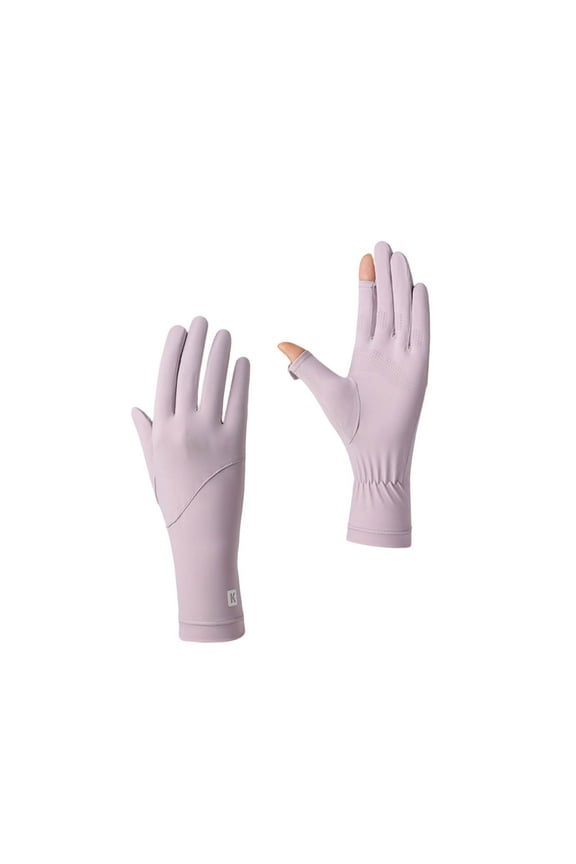 Thin Sun UV Protection Driving Gloves for Women,Half Finger Summer Hand Protection Gloves for Hiking Cycling Golfing Riding