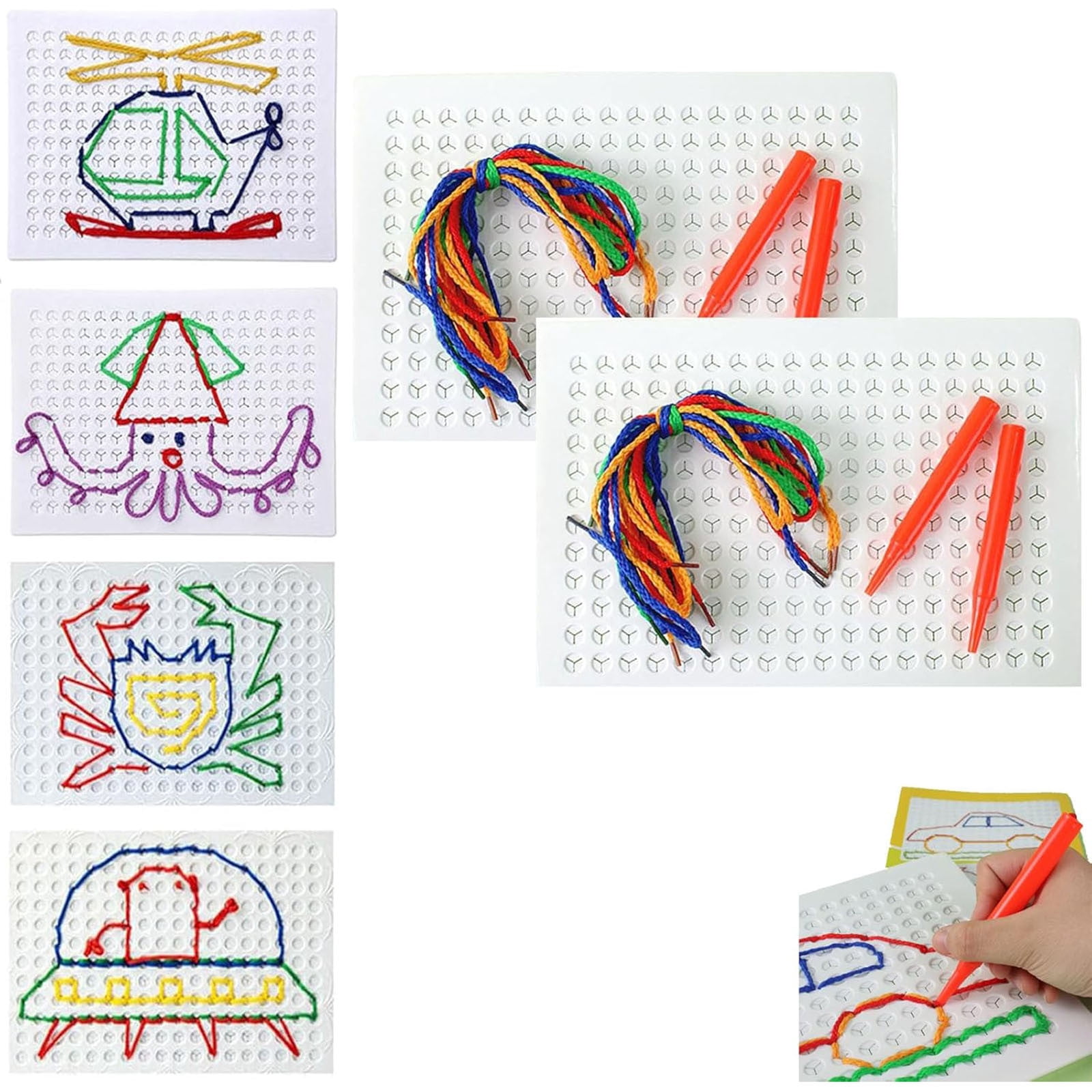 DAMAI Thread Board, Sensory Threading Board, String Art Kit with ...