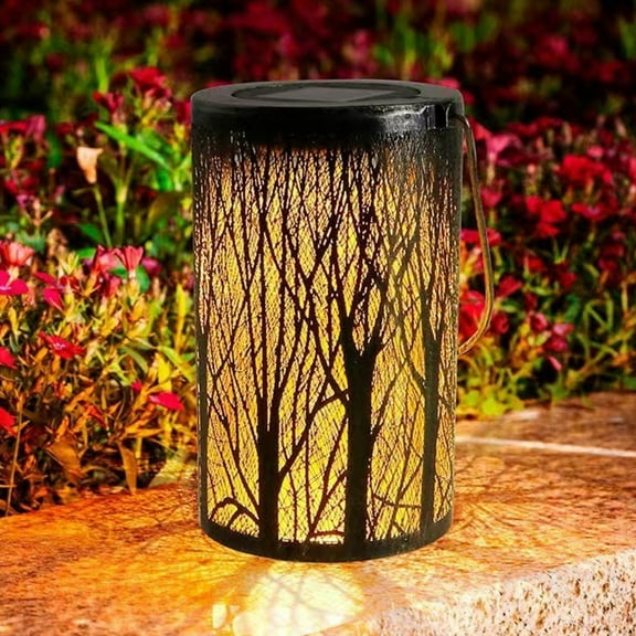 DAMAI Tree Solar Lanterns Outdoor Hanging Solar Garden Lights,Waterproof Table Lamp with Cut-Out Design with LED Lights,for Yard Lawn Porch Patio Landscape Pathway – Gifts for Mom Grandma