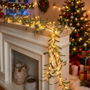 DAMAI Twinkling Tree Fairy Light Olive Vine, 6FT 96 LED Fairy Lights Prelit - Battery Operated, Pre-lit Lighted Artificial Olive Garland with Timer for Christmas Spring Fireplace