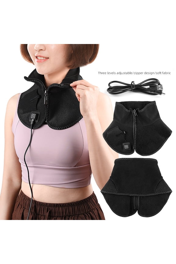 USB Heating Scarf - Electric Warmer, Adjustable Wrap Thermal Shawl, Three-Speed Temperature Control, Hot Compress for Shoulder, Cervical Spine, Personal Comfort Feature
