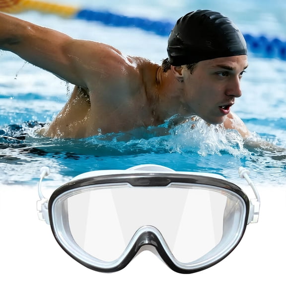 DAMAI UV Protection Swimming Goggles With Earplugs, Clear Anti-Fog Diving Mask for Adult Men Women