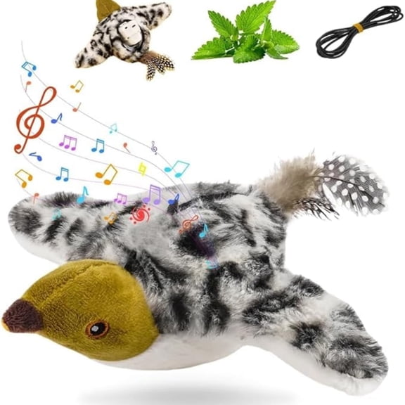 DAMAI Upgrade Flying Bird Cat Toy, 2026 New Interactive Chirping Bird Cat Toy, Flying Bird Cat Toy Stimulating Play for Bored Indoor Kittens Cats